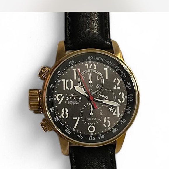 Invicta Gold and Black Chronograph Watch - Picture 1 of 5